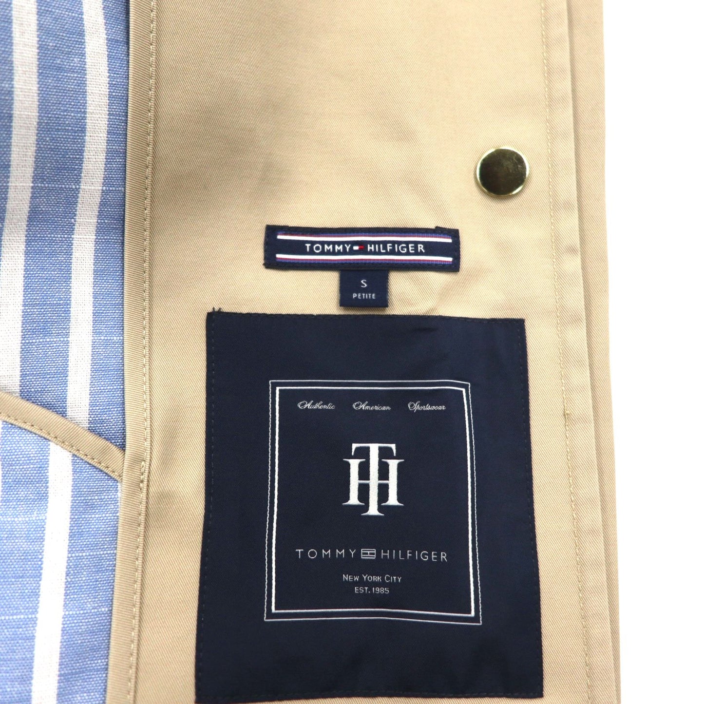 TOMMY HILFIGER ボンディング トレンチコート S ベージュ ベルト付き WW0WW22026 未使用品