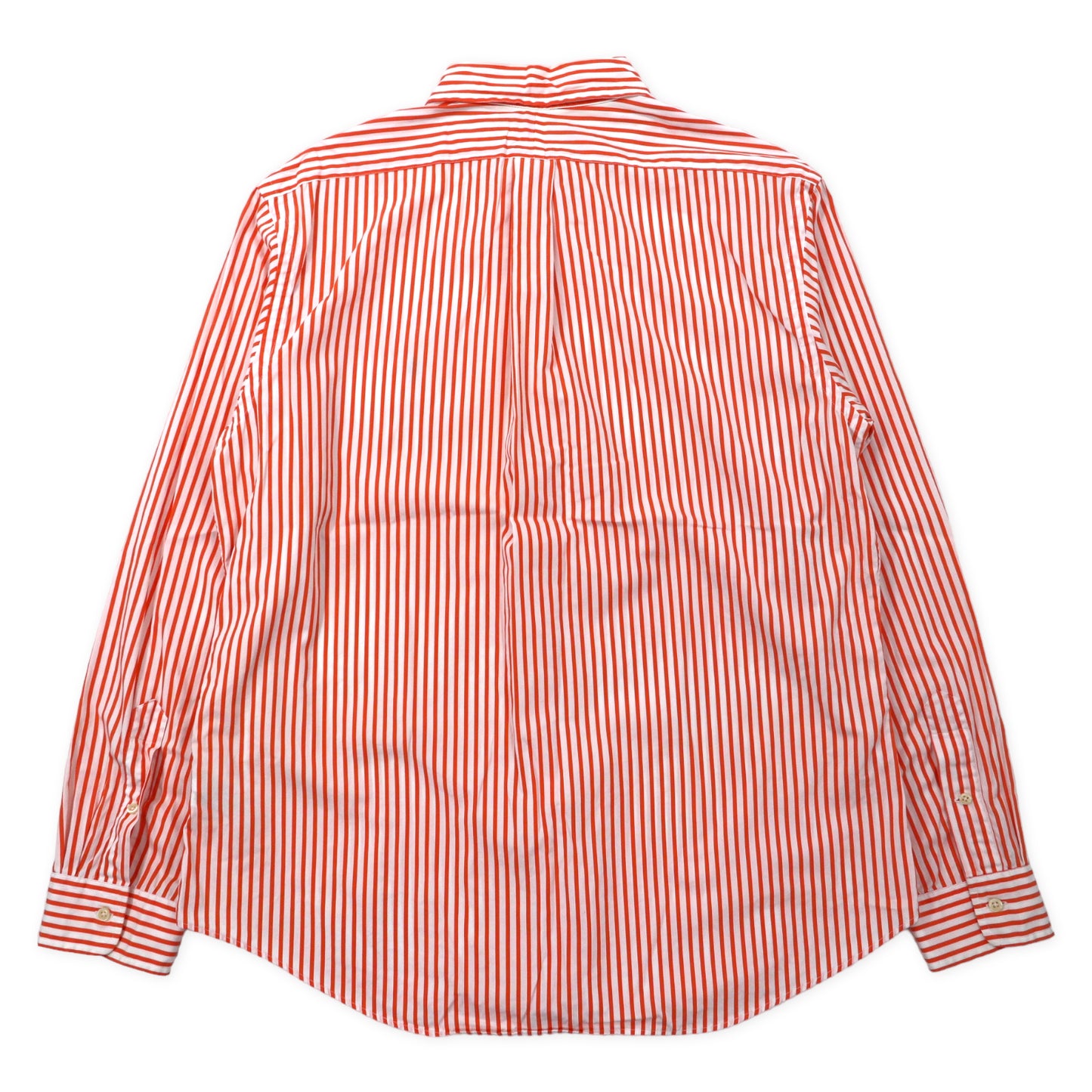 Ralph Lauren ボタンダウンシャツ XL オレンジ ホワイト ストライプ コットン スモールポニー刺繍