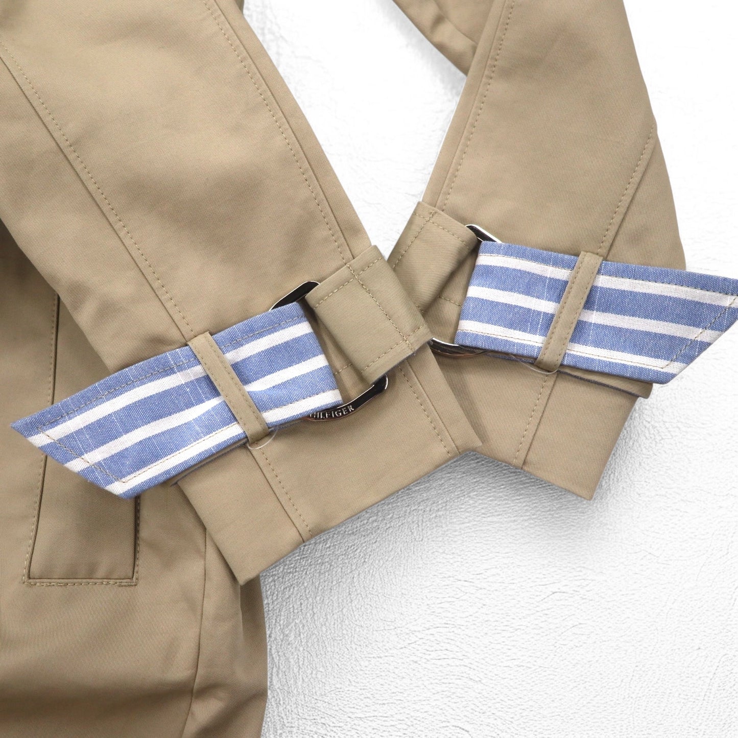 TOMMY HILFIGER ボンディング トレンチコート S ベージュ ベルト付き WW0WW22026 未使用品