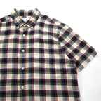 Barbour Short Sleeve Button-Down Shirt, Size M, Brown Check Cotton, MSH5151BE11, Made in Portugal