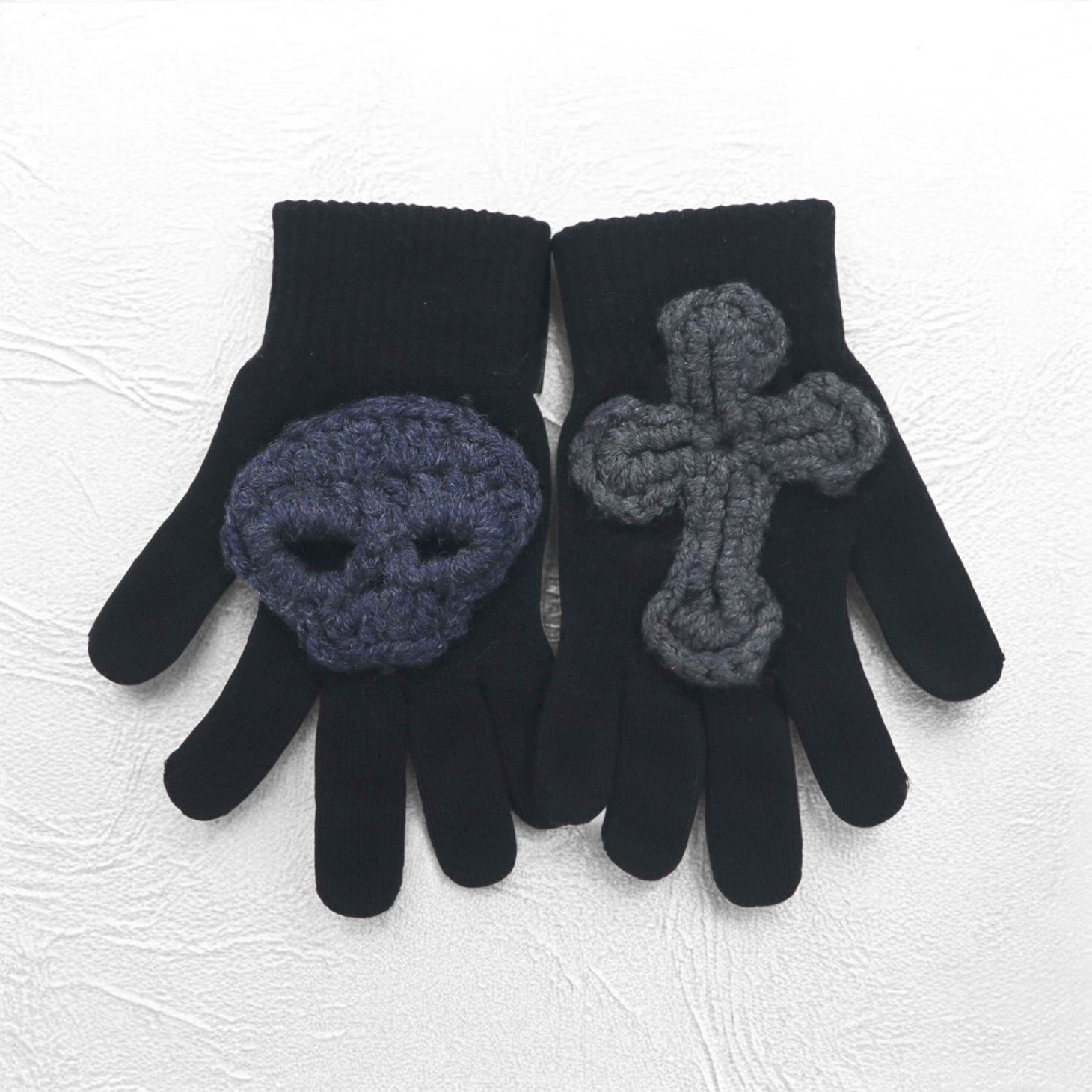 SYUMAN × YARN 23AW Knitted Gloves Hand knitting Gloves Gloves Skull Cross
