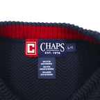 CHAPS RALPH LAUREN ヘリンボーン ニット セーター L ネイビー コットン
