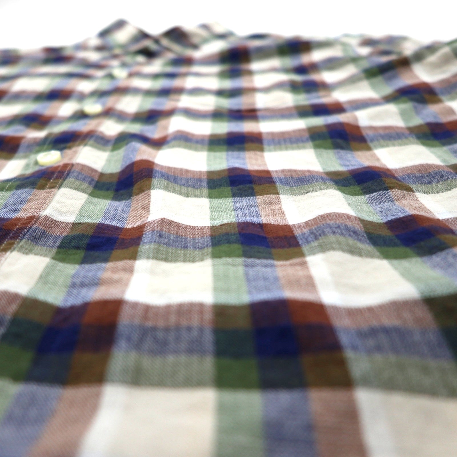 Barbour Short Sleeve Button-Down Shirt, Size M, Brown Check Cotton, MSH5151BE11, Made in Portugal