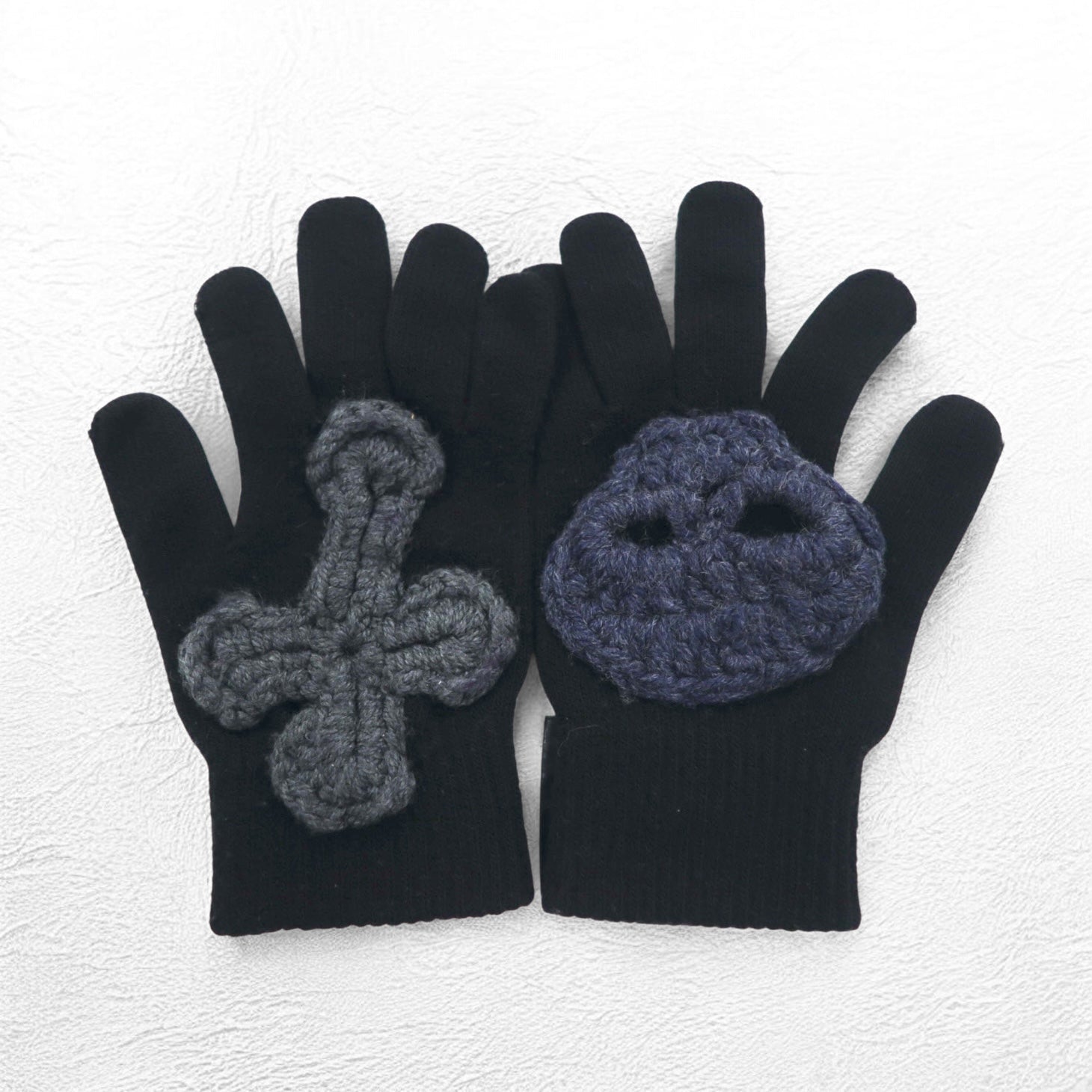 SYUMAN × YARN 23AW Knitted Gloves Hand knitting Gloves Gloves Skull Cross