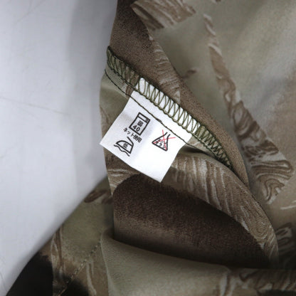 Vintage 90s Japan Made Retro Shirt JOLLY ARUKON All-over Print Polyester Shirt M Brown Unused