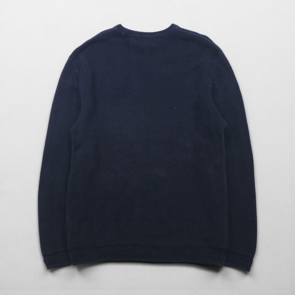 CHAPS RALPH LAUREN ヘリンボーン ニット セーター L ネイビー コットン