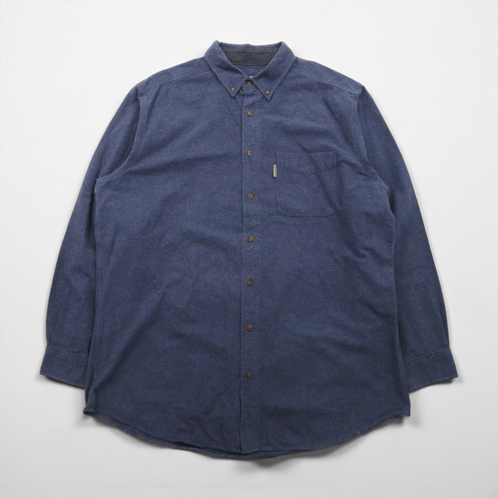 Woolrich Button-Down Flannel Shirt, XL, Navy, Chest Pocket, Midnight Blue Heather, 6433