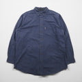 Woolrich Button-Down Flannel Shirt, XL, Navy, Chest Pocket, Midnight Blue Heather, 6433