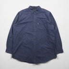 Woolrich Button-Down Flannel Shirt, XL, Navy, Chest Pocket, Midnight Blue Heather, 6433