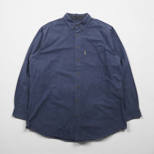 Woolrich ボタンダウン フランネルシャツ XL ネイビー 胸ポケット MIDNIGHT BLUE HEATHER 6433