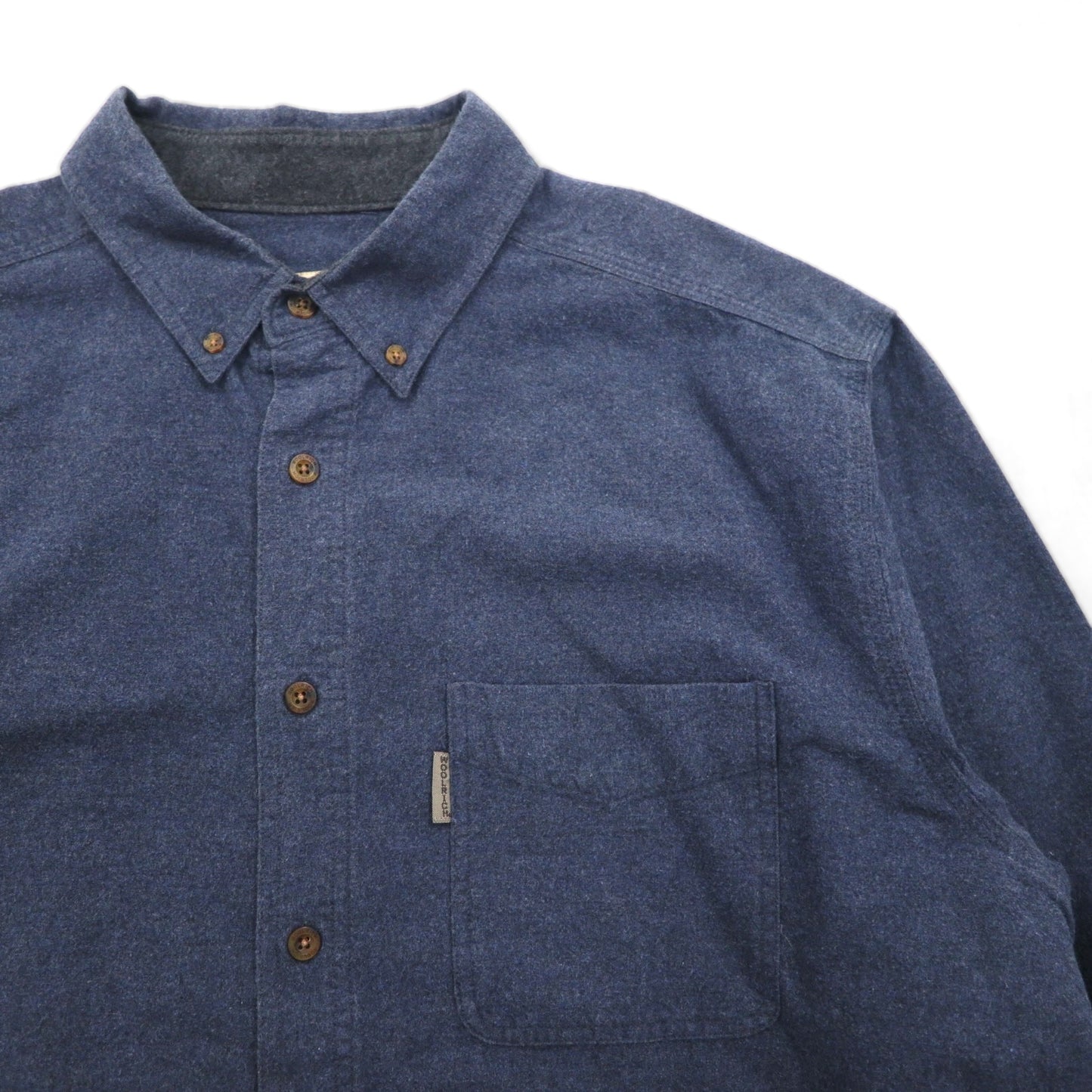 Woolrich Button-Down Flannel Shirt, XL, Navy, Chest Pocket, Midnight Blue Heather, 6433