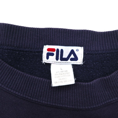FILA Made in Canada 90s College Logo Sweatshirt L Navy Cotton Print