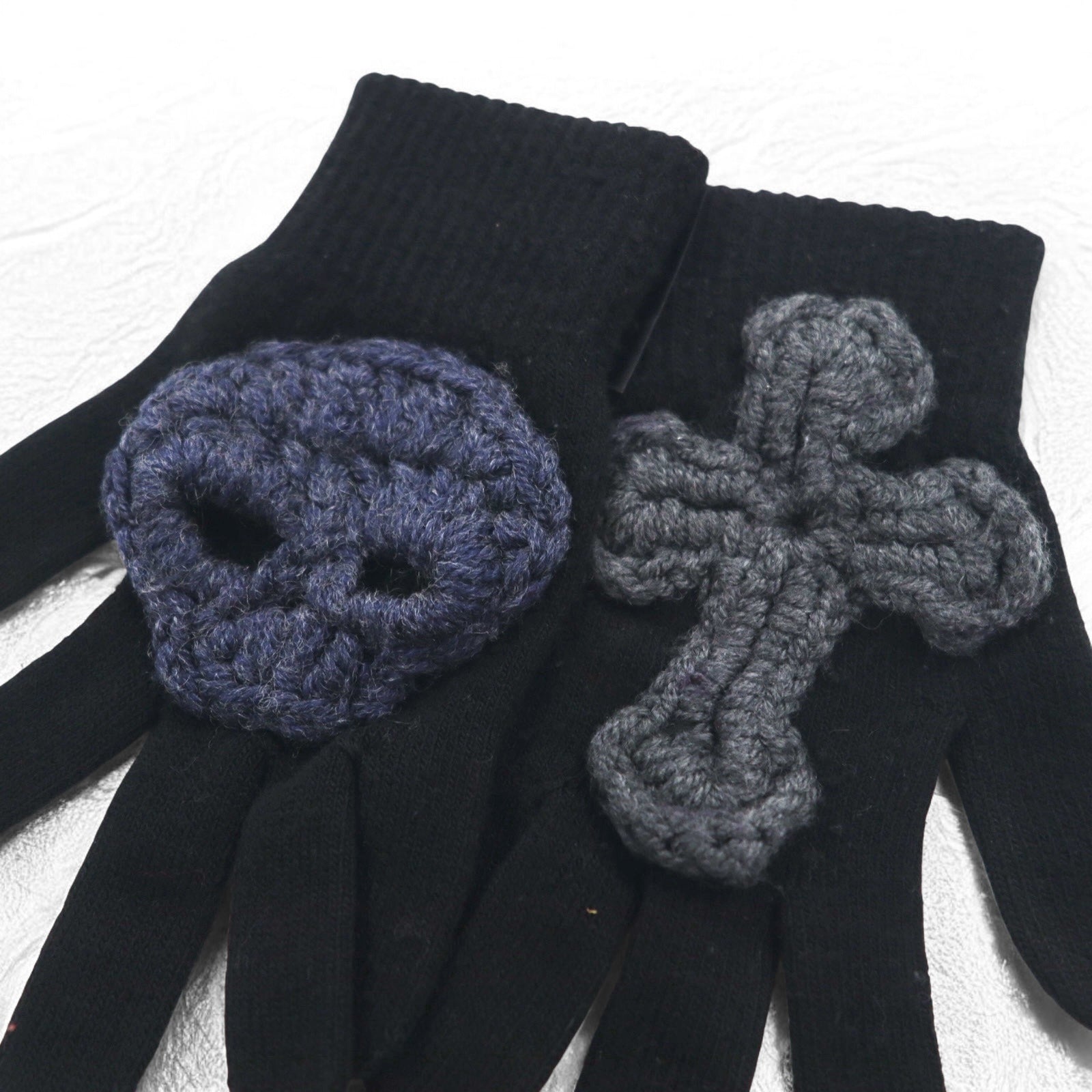 SYUMAN × YARN 23AW Knitted Gloves Hand knitting Gloves Gloves Skull Cross