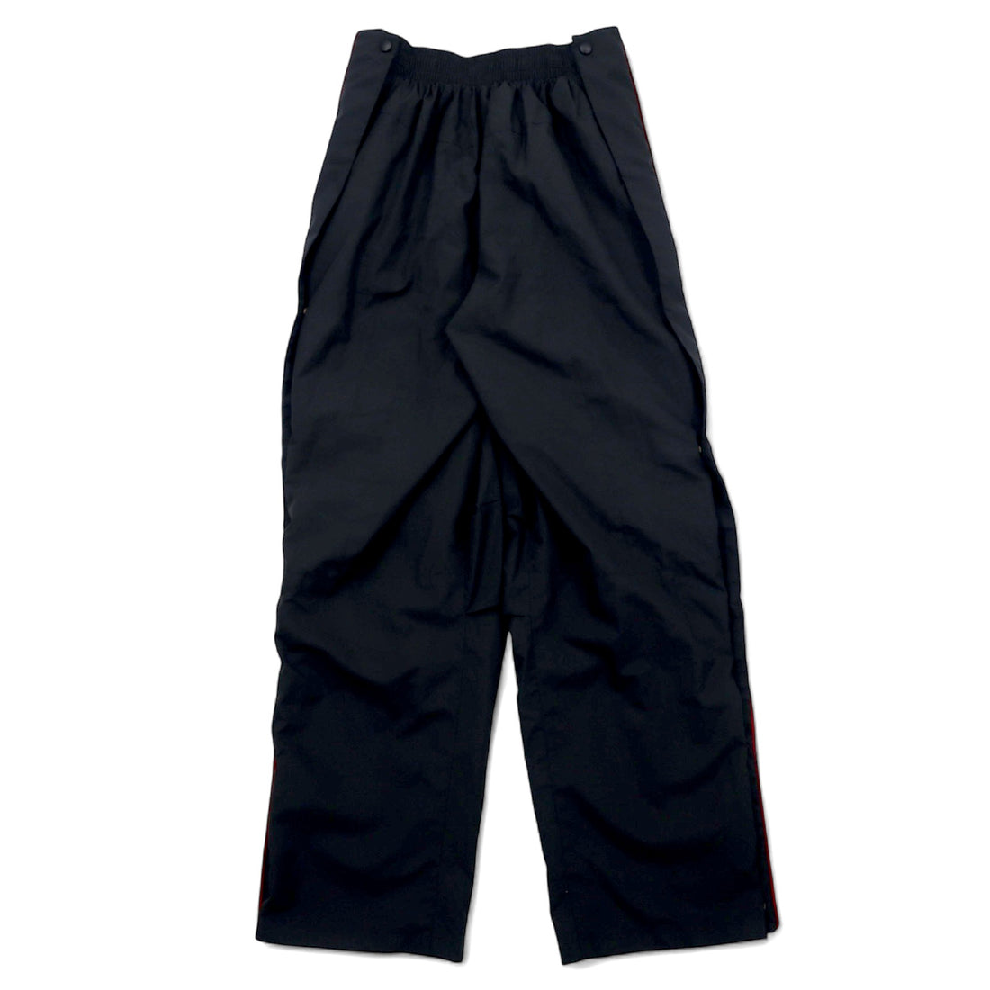 DIADORA 90s Track Pants Jersey L Black Polyester Side Slit Snap Button Mesh Liner
