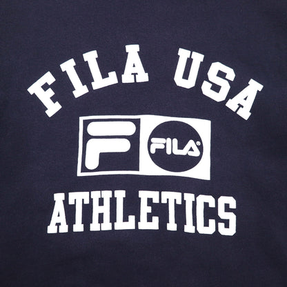 FILA Made in Canada 90s College Logo Sweatshirt L Navy Cotton Print