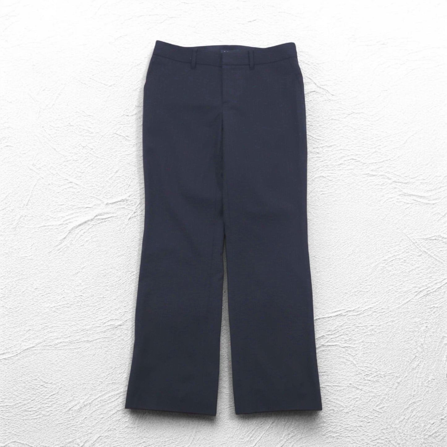 BURBERRY スラックスパンツ M ネイビー ストライプ ウール 日本製