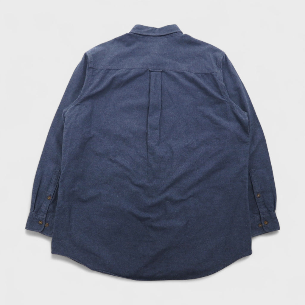 Woolrich Button-Down Flannel Shirt, XL, Navy, Chest Pocket, Midnight Blue Heather, 6433