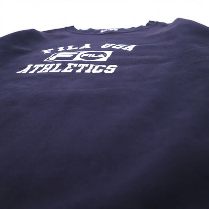 FILA Made in Canada 90s College Logo Sweatshirt L Navy Cotton Print