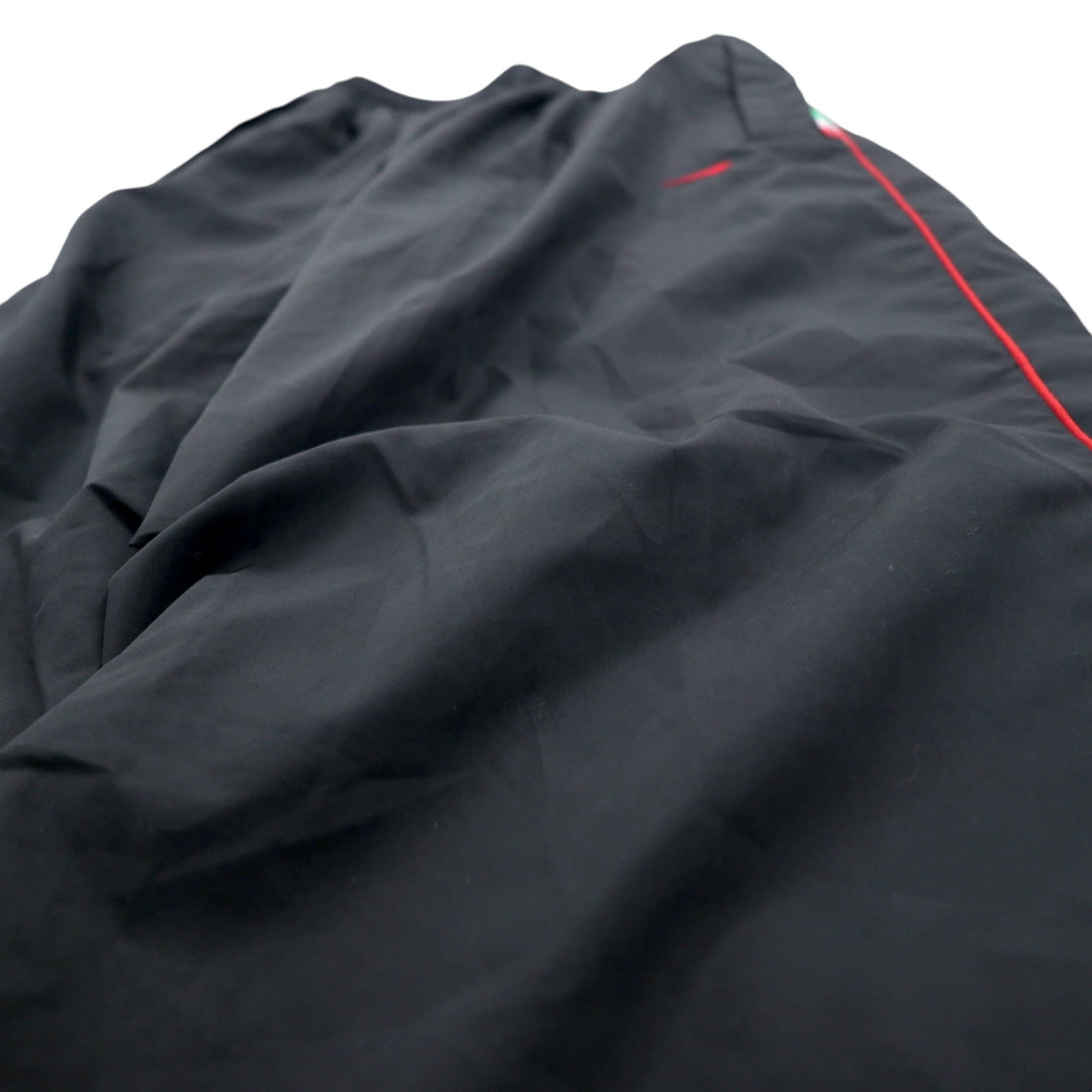 DIADORA 90s Track Pants Jersey L Black Polyester Side Slit Snap Button Mesh Liner
