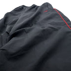 DIADORA 90s Track Pants Jersey L Black Polyester Side Slit Snap Button Mesh Liner