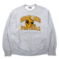 日本然リトテ-古着オンライン-USA製 90年代 Lee リバースウィーブ スウェット XL グレー コットン カレッジ CHISAGO LAKES FOOTBALL 3段プリント アーチロゴ CROSS GRAIN-USA Made 90's Lee Reverse Weave Sweatshirt XL Gray Cotton College CHISAGO LAKES FOOTBALL 3 Tier Print Arch Logo CROSS GRAIN