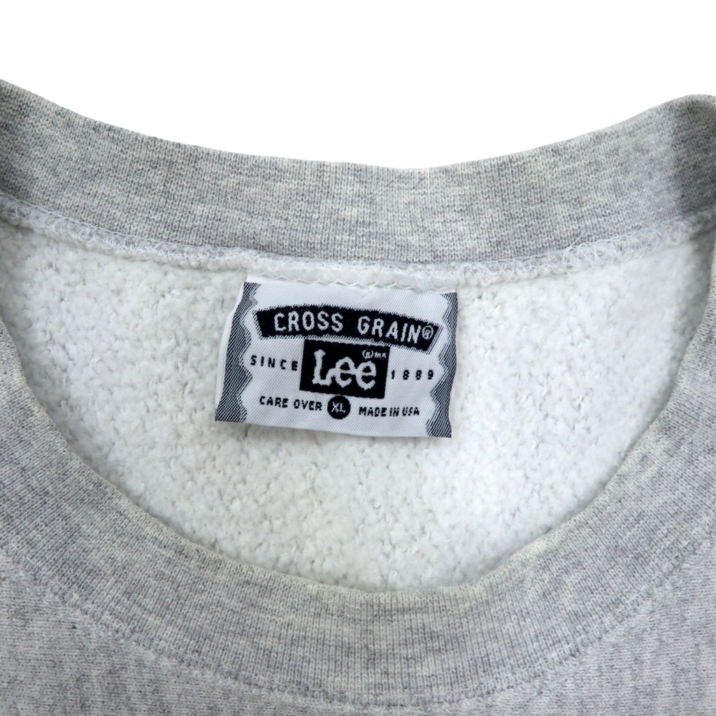 Made in USA 90s Lee Reverse Weave Sweatshirt XL Grey Cotton College CHISAGO LAKES FOOTBALL 3-tier print Arch logo CROSS GRAIN