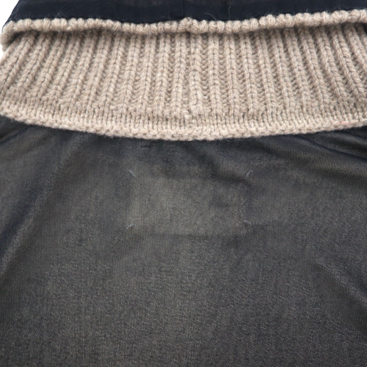 Maison Martin Margiela タートルネック シースルートップ セカンドスキン M ブラック レーヨン カシミヤ混 S51GC0286 593-2011 イタリア製