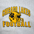 Made in USA 90s Lee Reverse Weave Sweatshirt XL Grey Cotton College CHISAGO LAKES FOOTBALL 3-tier print Arch logo CROSS GRAIN