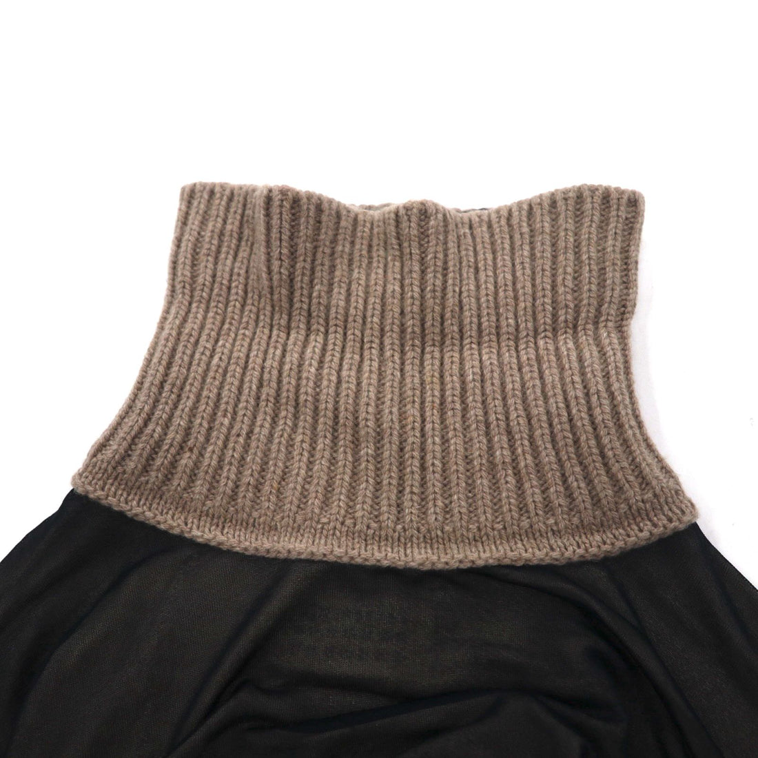 Maison Martin Margiela タートルネック シースルートップ セカンドスキン M ブラック レーヨン カシミヤ混 S51GC0286 593-2011 イタリア製