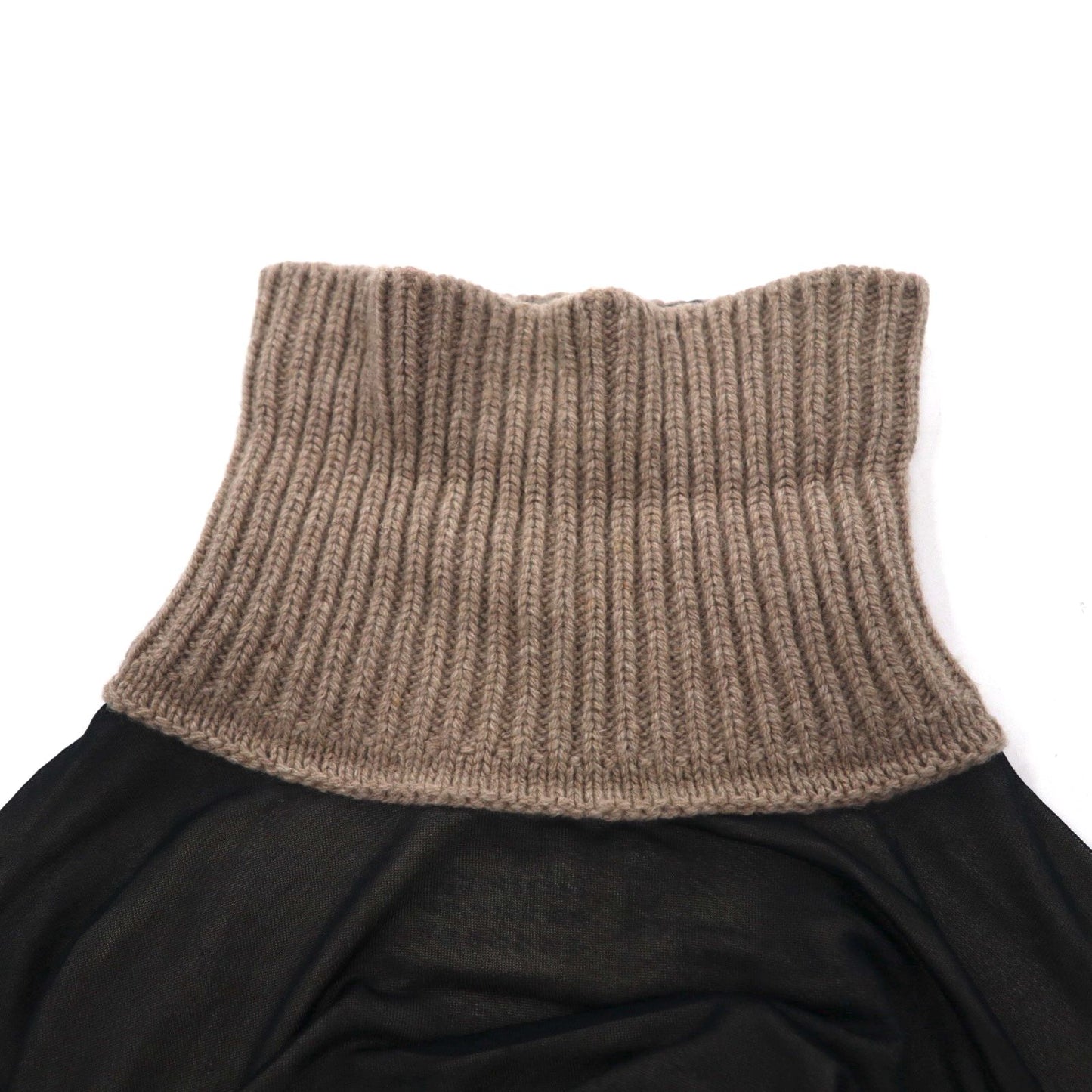 Maison Martin Margiela タートルネック シースルートップ セカンドスキン M ブラック レーヨン カシミヤ混 S51GC0286 593-2011 イタリア製