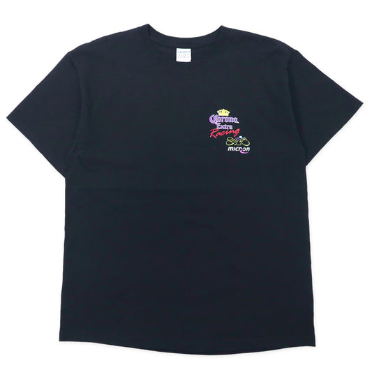 日本然リトテ-古着オンライン-GILDAN プリント Tシャツ L ブラック コットン ヘビーウェイト Corona Extra Racing-