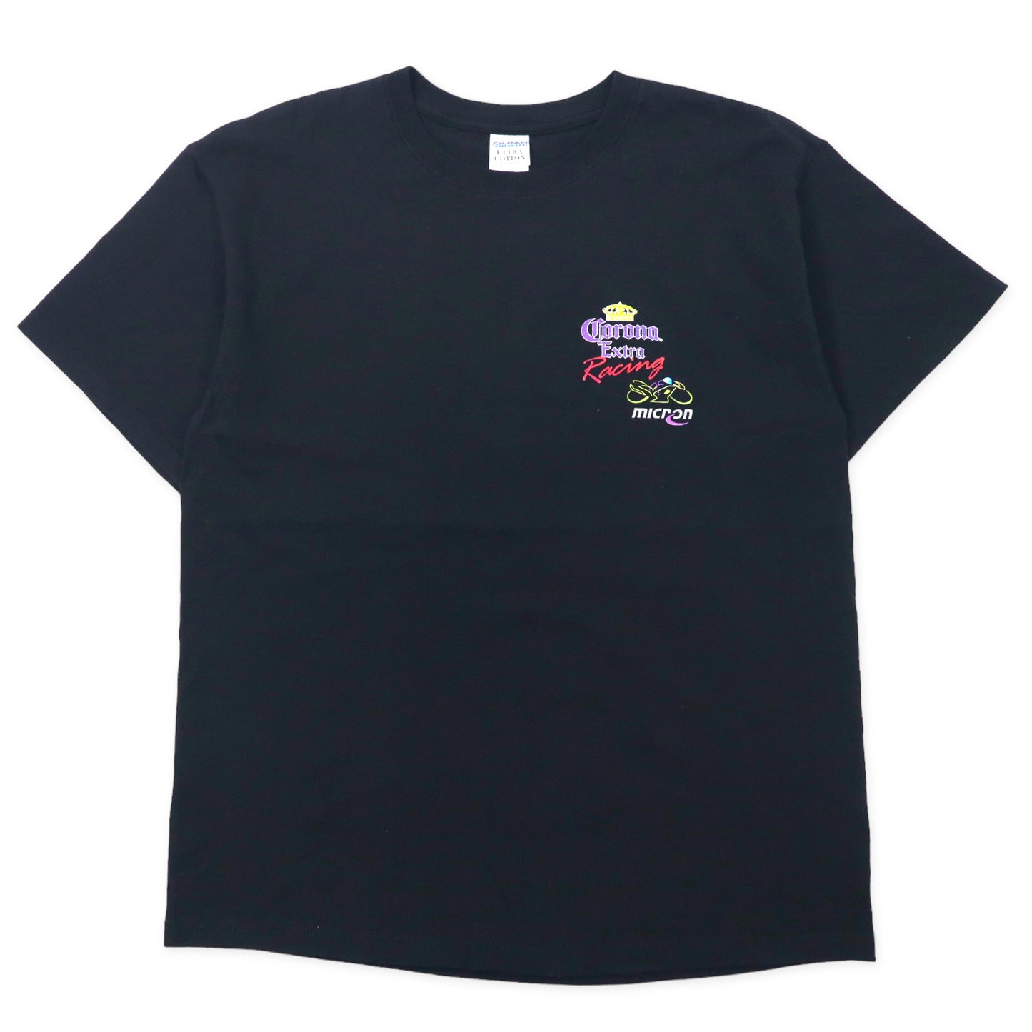 GILDAN プリント Tシャツ L ブラック コットン ヘビーウェイト Corona Extra Racing