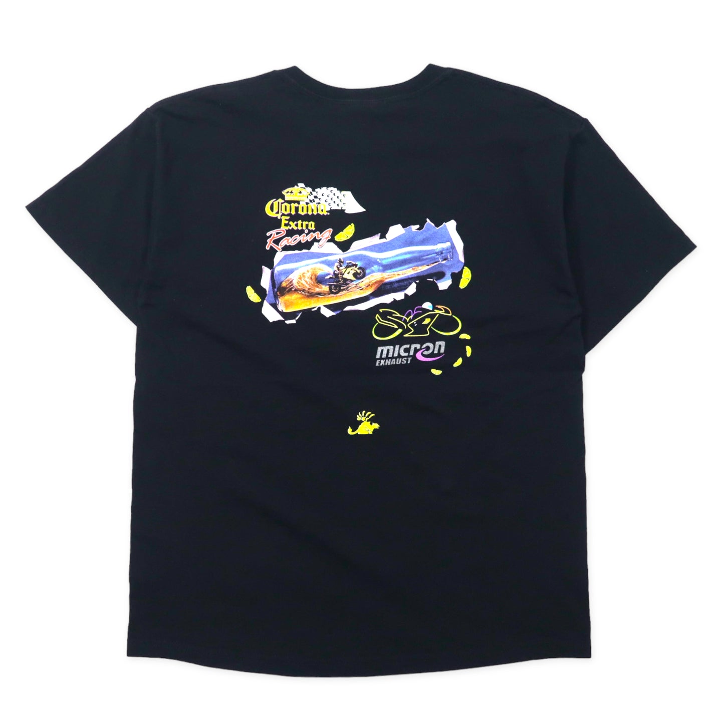 GILDAN プリント Tシャツ L ブラック コットン ヘビーウェイト Corona Extra Racing