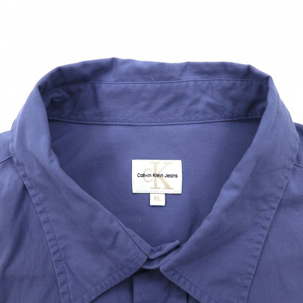 CK Calvin Klein 90s Dress Shirt XL Blue Cotton Unused