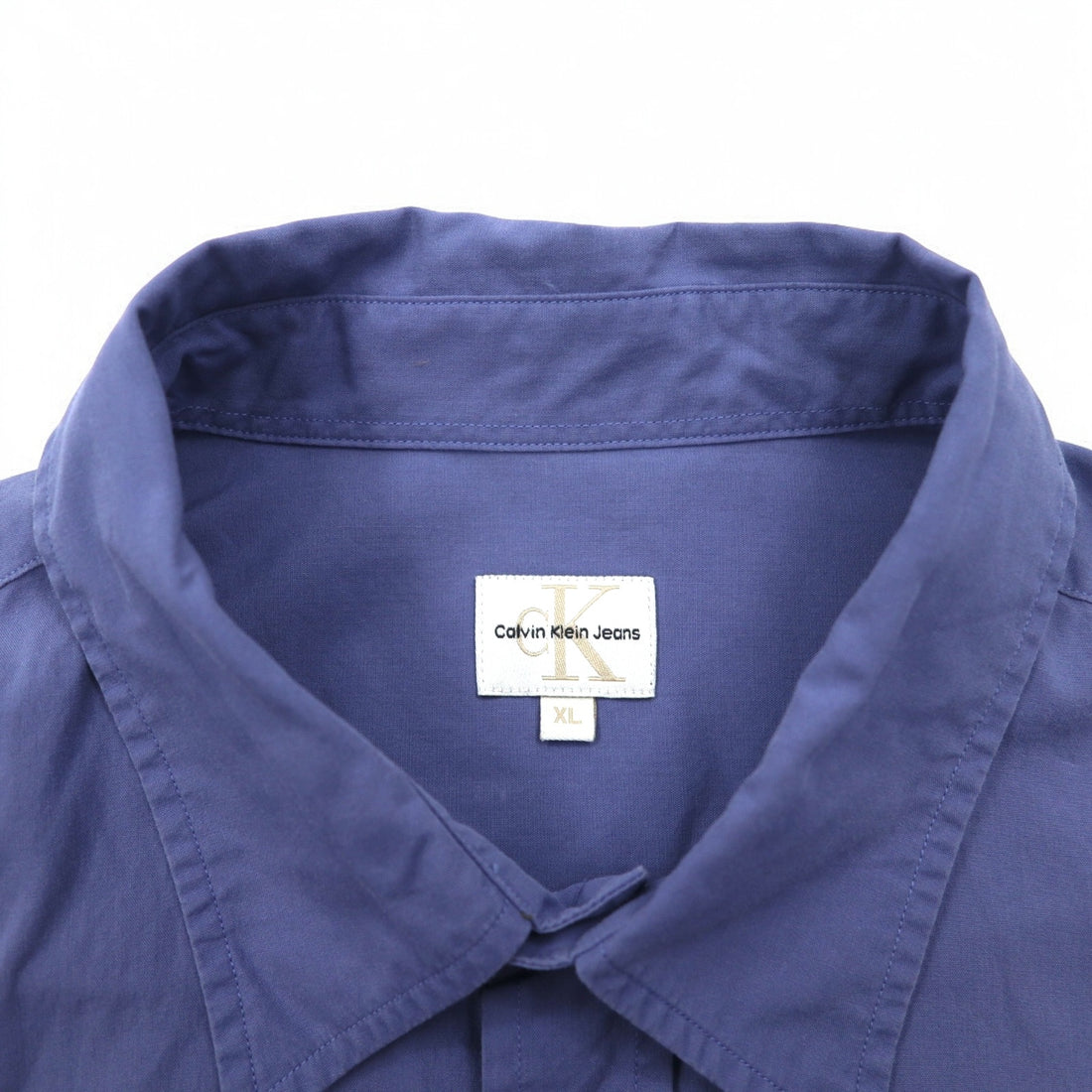 CK Calvin Klein 90s Dress Shirt XL Blue Cotton Unused
