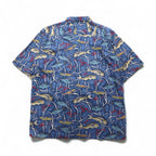 Reyn Spooner 1980s Hawaiian-made Diamond Head Tag Aloha Shirt, Size L, Navy, Egyptian Cotton, Fish Motif