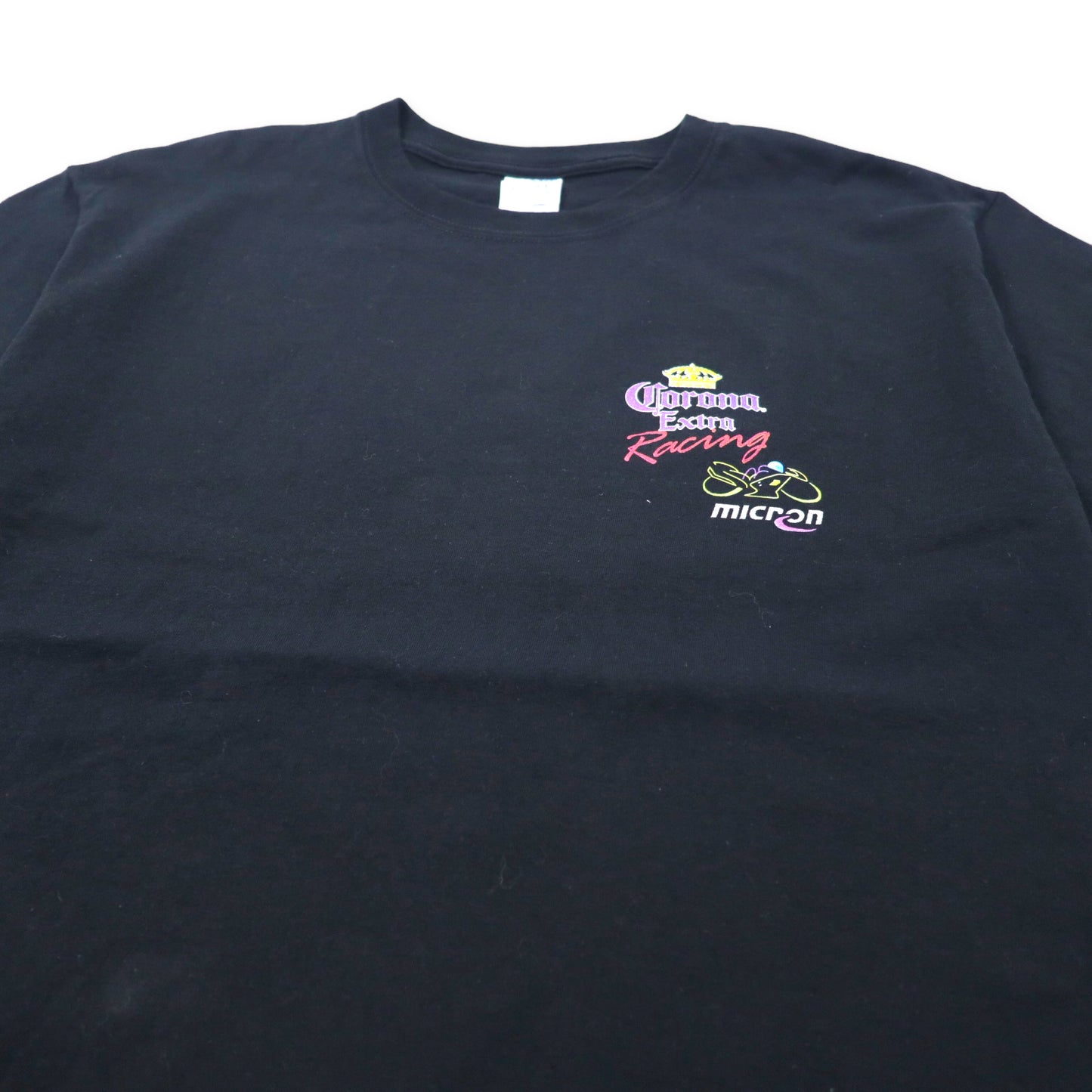 GILDAN プリント Tシャツ L ブラック コットン ヘビーウェイト Corona Extra Racing