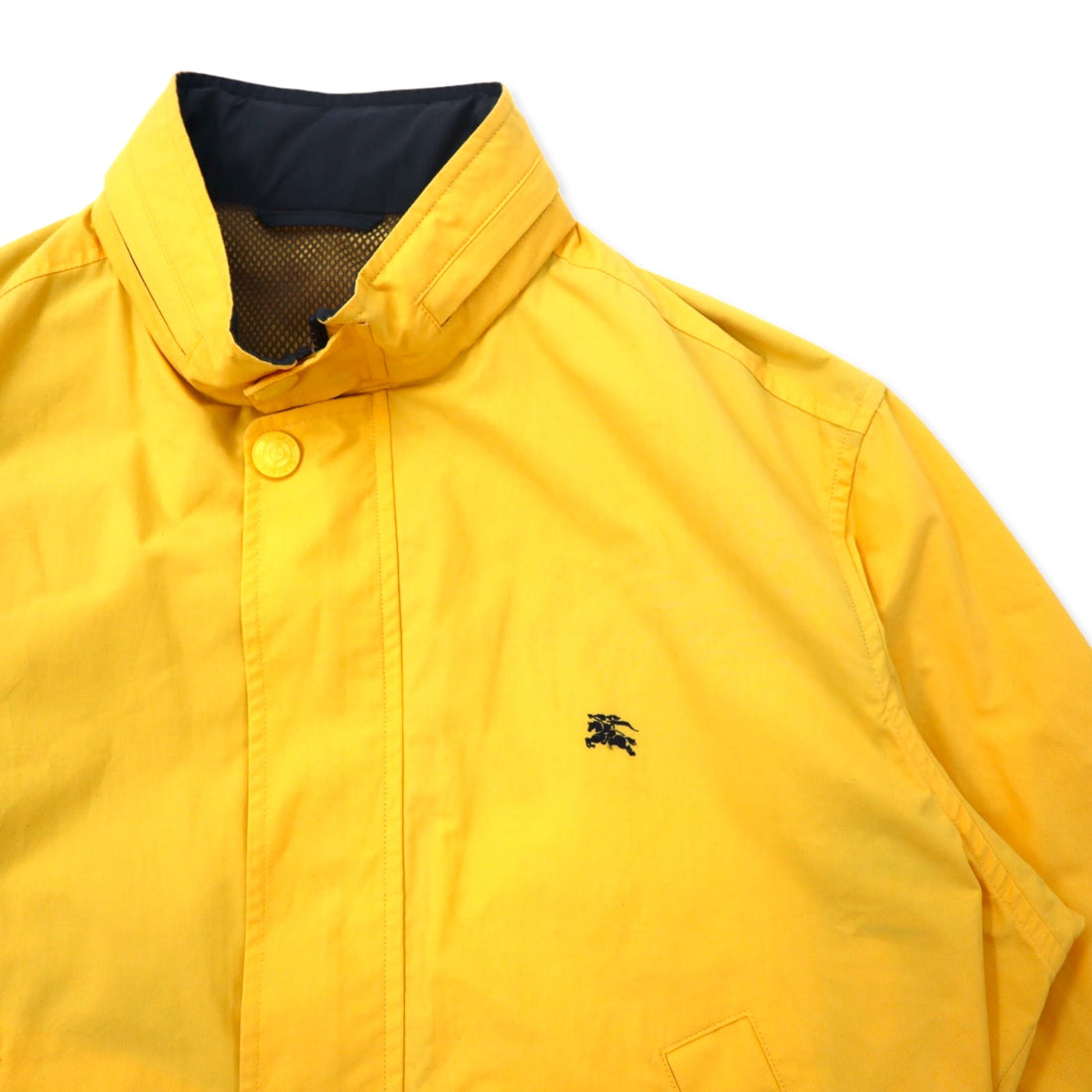Burberrys Old Retractable Hood Swing Top Harrington Jacket MA Yellow Cotton Polyester Made in Japan