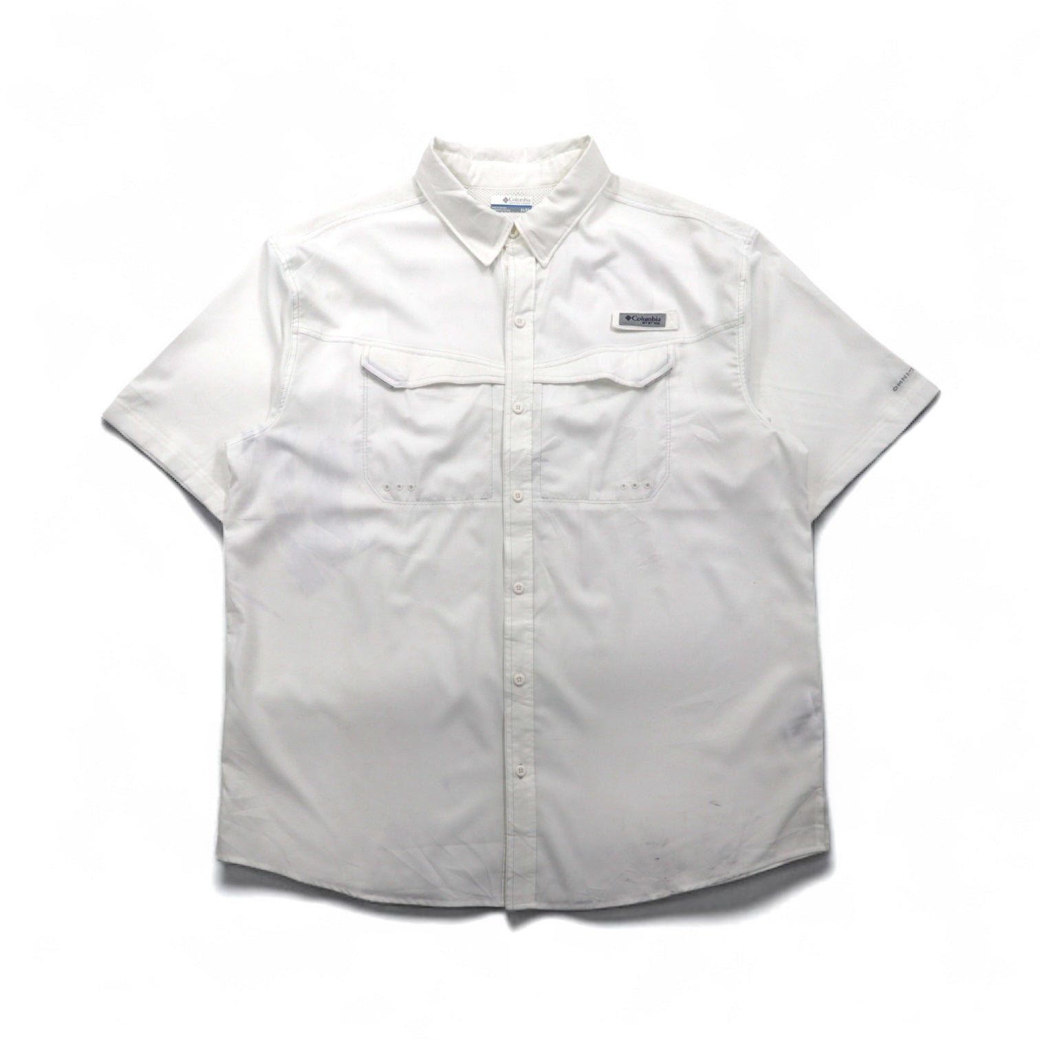 Columbia PFG Omni-Shade Fishing Shirt, XL, White, Polyester, FM7024