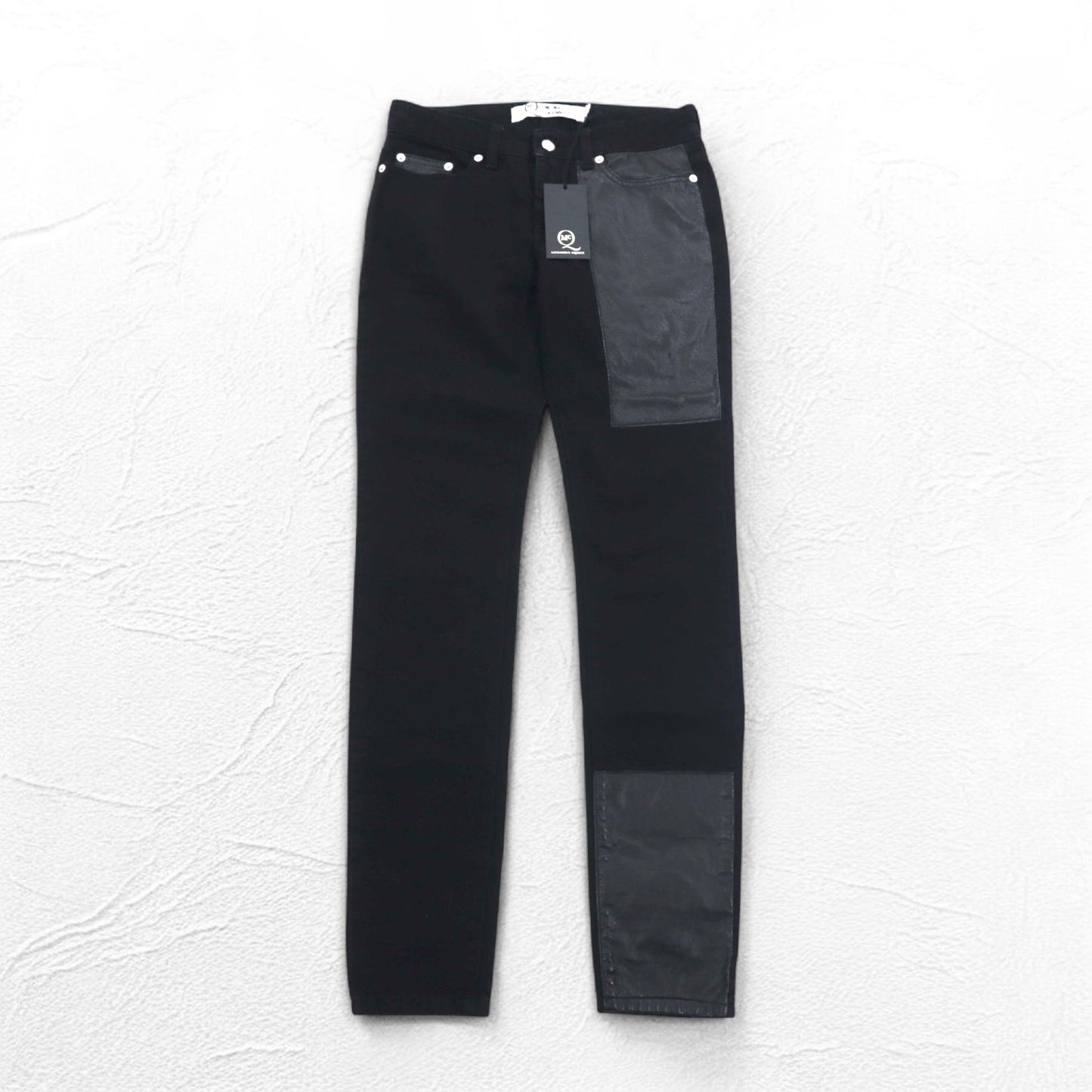 McQ Alexander McQUEEN スキニージーンズ デニムパンツ M ブラック 349498 HYBRID LOW WAIST SKINNY JEANS 未使用品