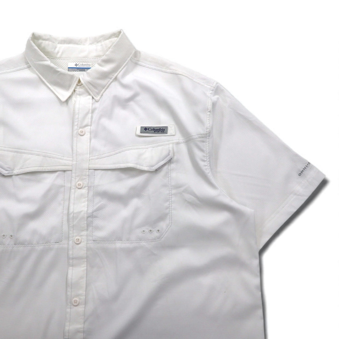 Columbia PFG オムニシェード OMMI-SHADE フィッシングシャツ XL ホワイト ポリエステル FM7024