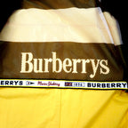 Burberrys Old Retractable Hood Swing Top Harrington Jacket MA Yellow Cotton Polyester Made in Japan