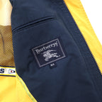 Burberrys Old Retractable Hood Swing Top Harrington Jacket MA Yellow Cotton Polyester Made in Japan