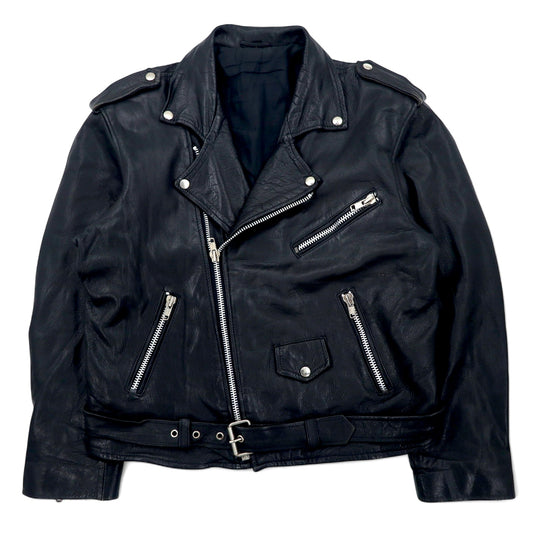 日本然リトテ-古着オンライン-Vintage Double Riders Leather Jacket ダブル ライダース レザージャケット パキジャン L ブラック パキスタン製-Vintage Double Riders Leather Jacket Double Riders Leather Jacket Pakistan Jean L Black Pakistan Made