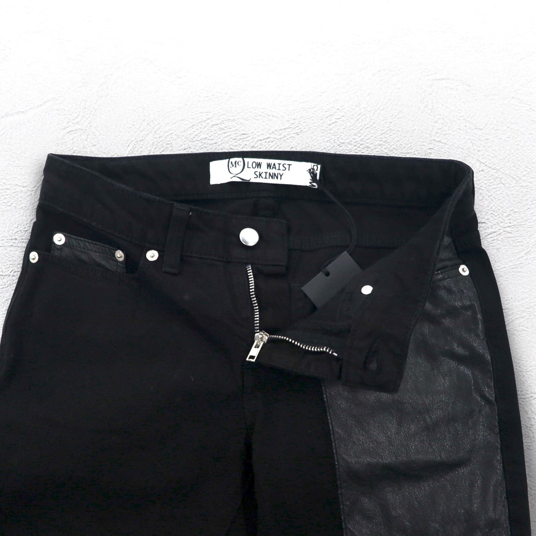 McQ Alexander McQUEEN Skinny Jeans Denim Pants M Black 349498 HYBRID LOW WAIST SKINNY JEANS Unused