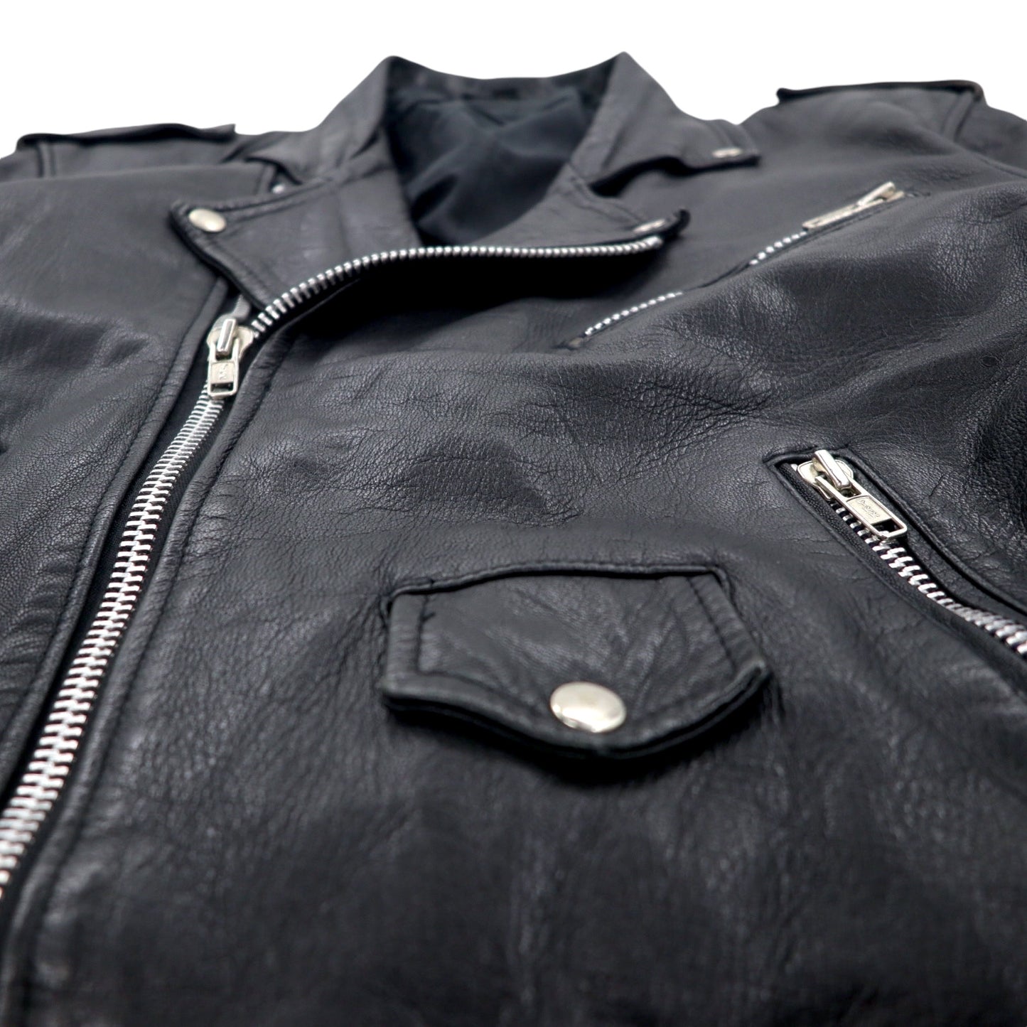 Vintage Double Riders Leather Jacket ダブル ライダース レザージャケット パキジャン L ブラック パキスタン製