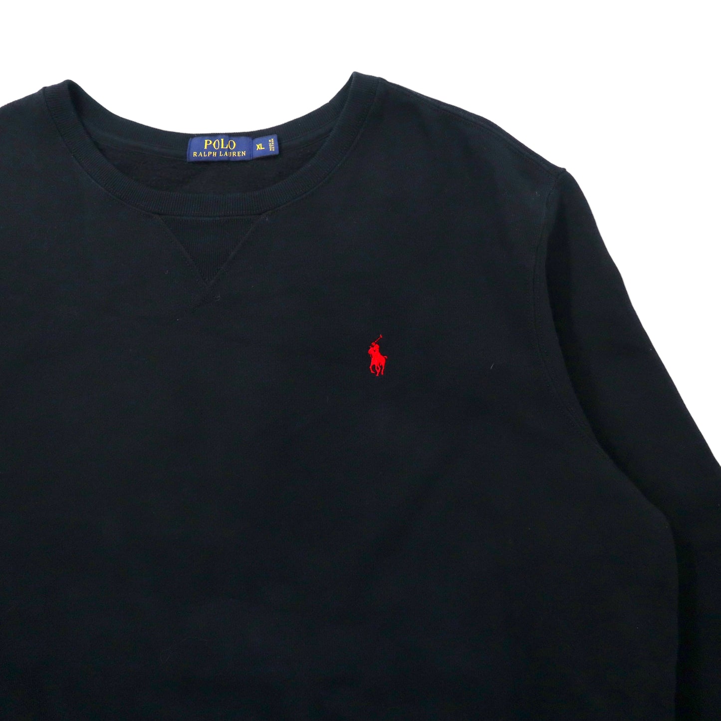 POLO RALPH LAUREN ビッグサイズ クルーネックスウェット XL ブラック コットン 裏起毛 スモールポニー刺繍