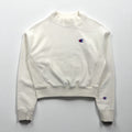 Champion Reverse Weave High Neck Cropped Sweatshirt, Size XL, White, with Blue Single Tag, Reissue, Short Length