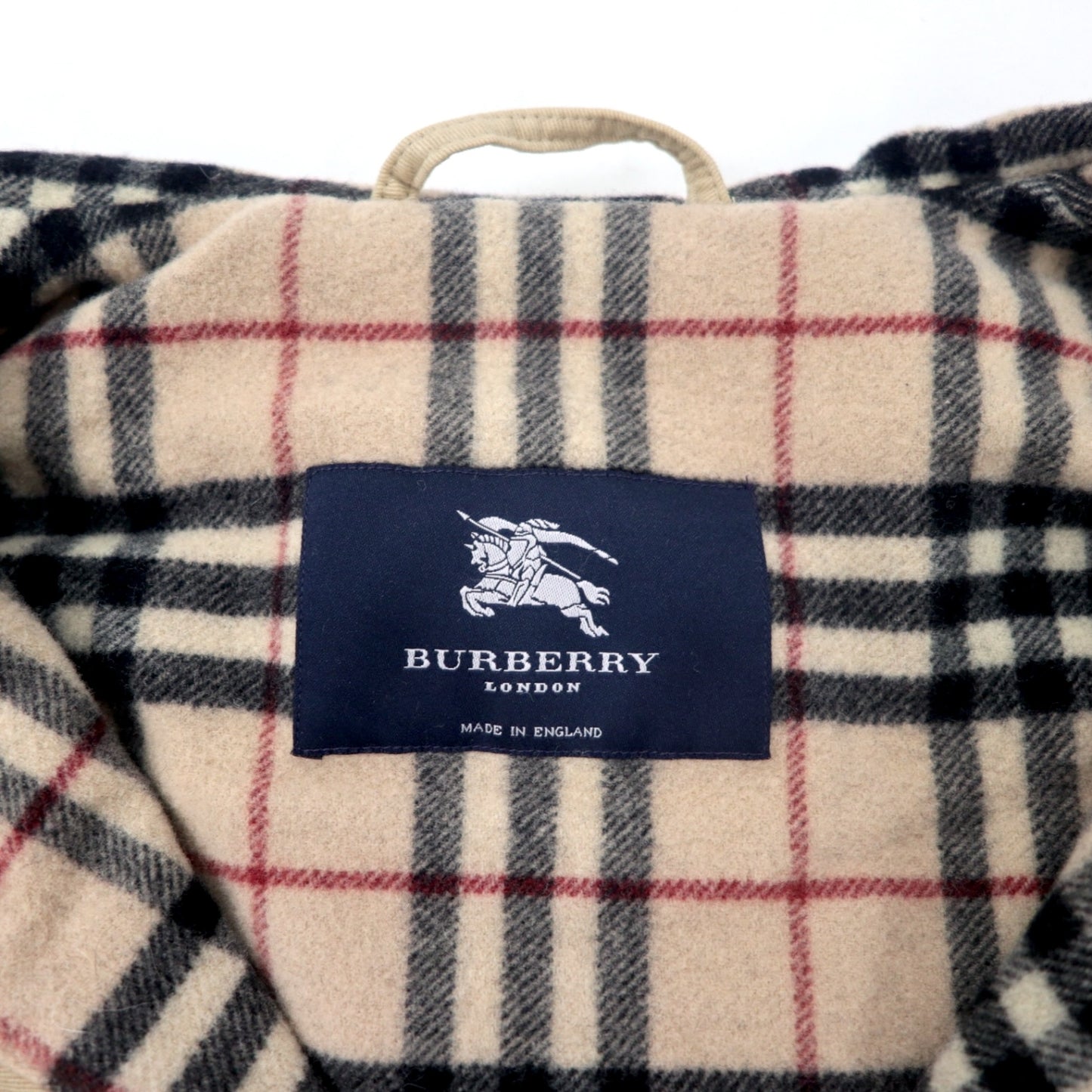 BURBERRY イングランド製 フーデッド コート M ベージュ コットン ノバチェックライナー