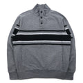 CHAPS Half Button Sweatshirt M Grey Cotton Side Pocket